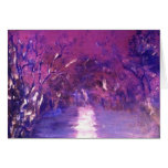 Misty trees and water landscape greeting card