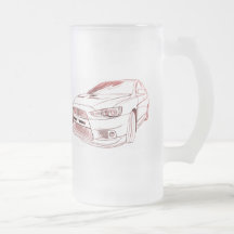 Mitsu Lancer Evo X Sketch Coffee Mugs