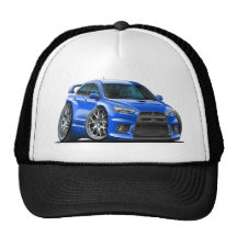 Mitsubishi Evo Blue Car Mesh Hat