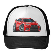 Mitsubishi Evo Red Car Mesh Hats