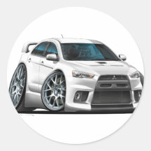 Mitsubishi Evo White Car Sticker