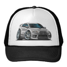 Mitsubishi Silver Car Mesh Hat