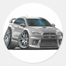 Mitsubishi Silver Car Stickers