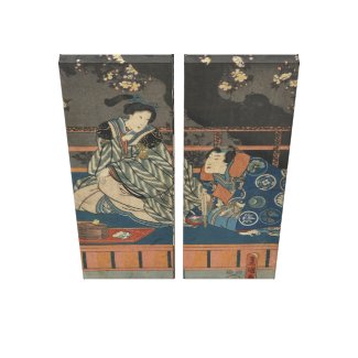 Mitsuji preparing Tea Vintage Wrapped Canvas Canvas Prints