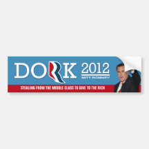 Mitt Romeny from the proor, give to the rich. Bumper Sticker