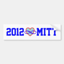 Mitt Romney 2012 Infinity Heart  Bumper Stickers