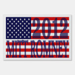 Mitt Romney 2012 US Flag Yard Sign