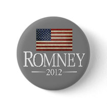 Mitt Romney 2012 - USA Flag Pinback Button