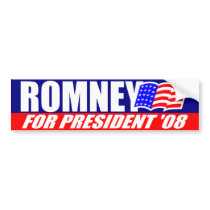 Mitt Romney For President 2008 Bumper Sticker bumper stickers