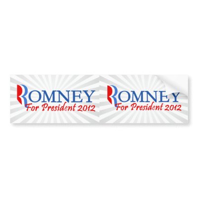 Mitt Romney For President 2012 Bumper Sticker