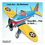 Mitt Romney & His New Windowless Airplane W/Ann posters