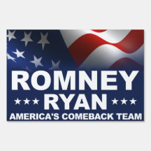 Mitt Romney Paul Ryan 2012 Sign
