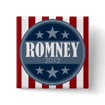 Mitt Romney  - retro stars and stripes Buttons
