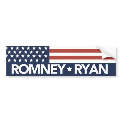 Mitt Romney Ryan Flag Bumper Sticker 2012