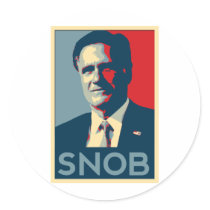 Mitt Romney - Snob Round Stickers