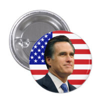 Mitt Romney y bandera de los E.E.U.U. Pins
