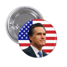 Mitt Romney y bandera de los E.E.U.U. Pins