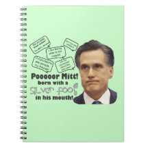 Mitt's Silver Foot in Mouth Spiral Notebook