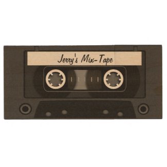 Mix Tape Personalized Black Wood USB 2.0 Flash Drive