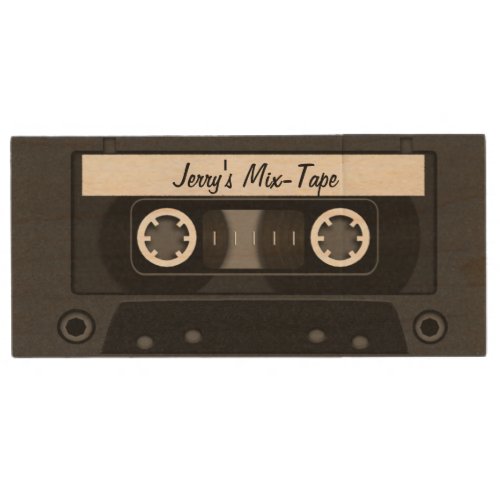 Mix Tape Personalized Black Wood USB 2.0 Flash Drive