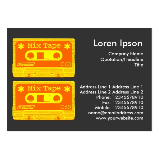 Mix Tape Pop Business Card (back side)