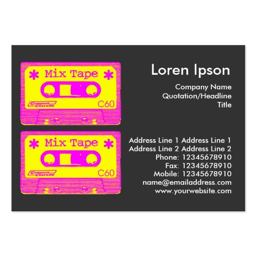 Mix Tape Pop III Business Card Templates (back side)