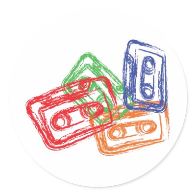 Mix Tape Round Sticker by HOTDJGEAR