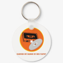 Mix Tapin' Badge keychains by Kwamster Mix Tapin' Badge keychains