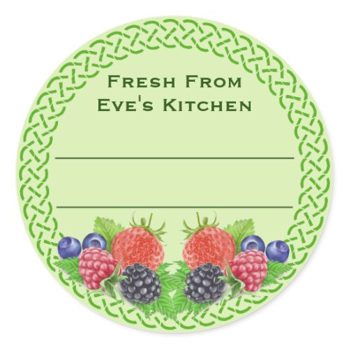Mixed Berries with Celtic Round Canning Classic Round Sticker