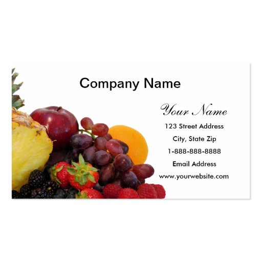 Mixed Fruit Business Cards (front side)