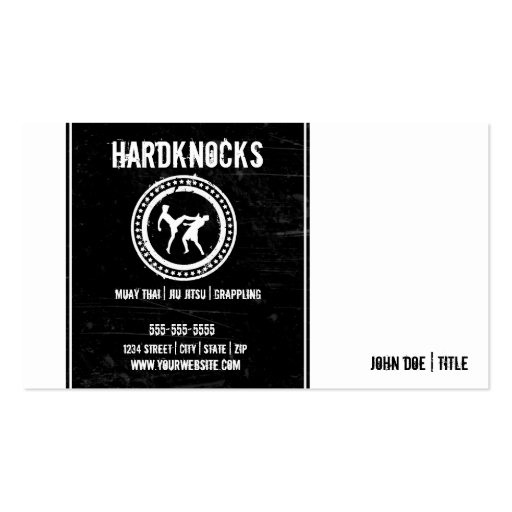 Mixed Martial Arts Business Card loyalty card (back side)