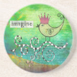 Mixed Media Altered Art Collage Imagine Coasters