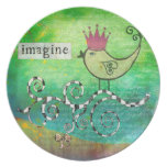 Mixed Media Altered Art Collage Imagine Plate