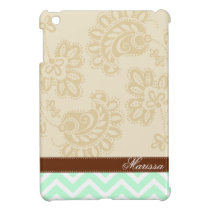 Mixed Pattern - Brown & Mint Custom iPad Mini Case ipad mini cases