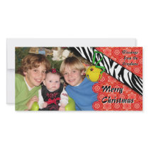 Mixed Pattern Holiday Photo Card