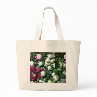 Mixed Pink and White Peonies Tote Bag