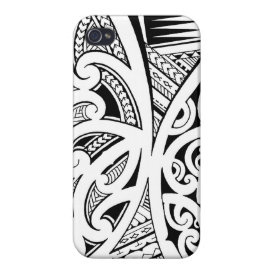 Mixed tattoo styles, Maori, Samoan and Polynesian iPhone 4 Cover