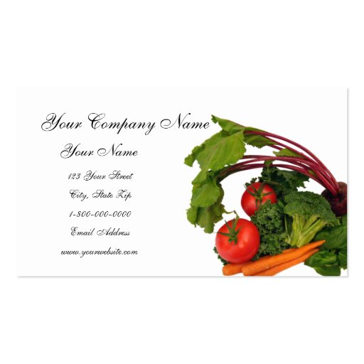 Mixed Vegetable Business Cards (front side)