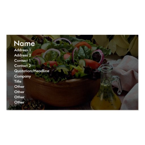 Mixed vegetable salad business card templates