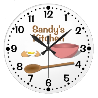 Mixing Bowl and Spoon Kitchen Clock w/ Minutes