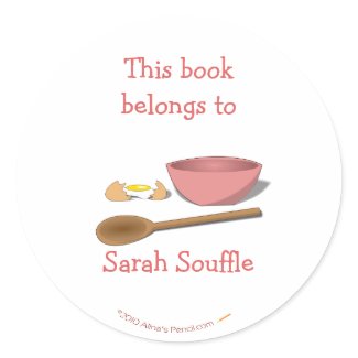 Mixing Bowl Customizable Bookplate for Your Cookbooks