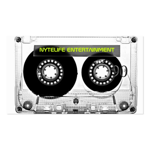 Mixtape 80s Retro Clear Cassette Business Cards (front side)