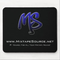 MixtapeSource Black Mouse Pad