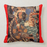 Miyamoto Musashi Painting c. 1800's Throw Pillow