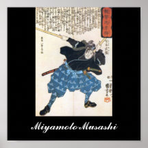 Miyamoto Musashi Painting c. 1800's Print