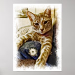 Miyu Cat Art Poster Print