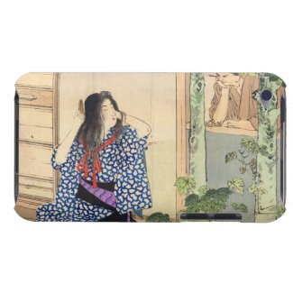 Mizuno Toshikata, Bijin combing hair vintage japan iPod Touch Covers