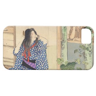 Mizuno Toshikata, Bijin combing hair vintage japan iPhone 5 Covers