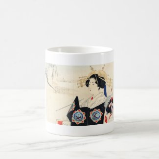 Mizuno Toshikata Courtesan and Maid oriental art Coffee Mug