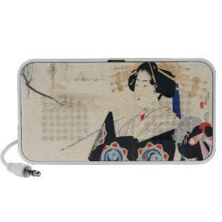 Mizuno Toshikata Courtesan and Maid oriental art Travelling Speaker